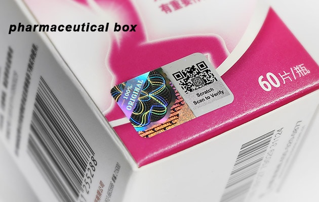 Scratch hologram labels for pharmaceutical box