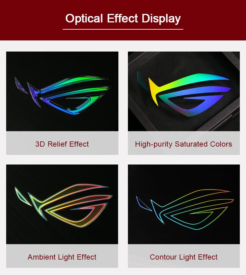 optical effect of computer nameplate label