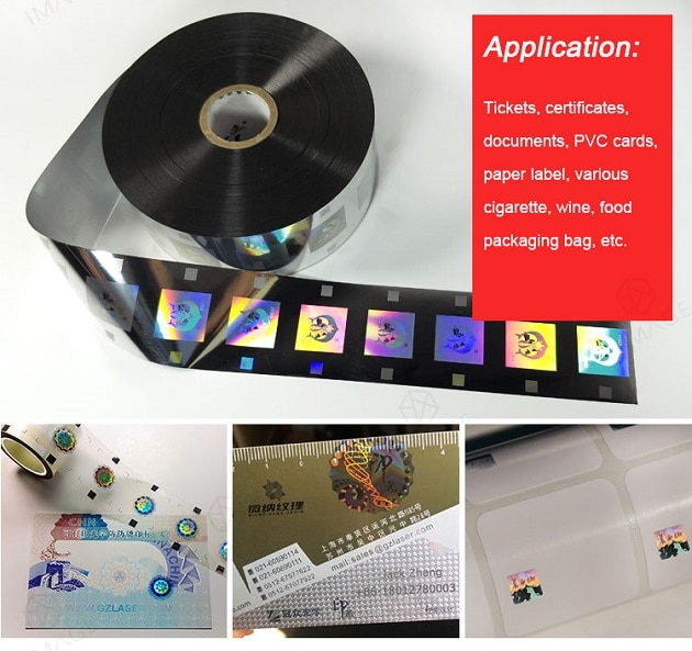 the application of roll hot stamping foil label
