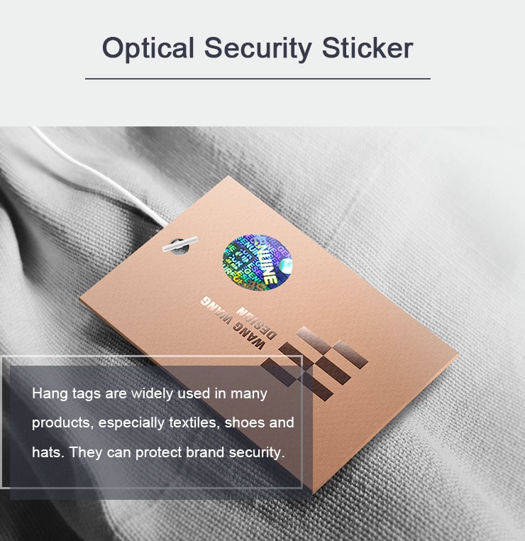 hologram security sticker for hang tags