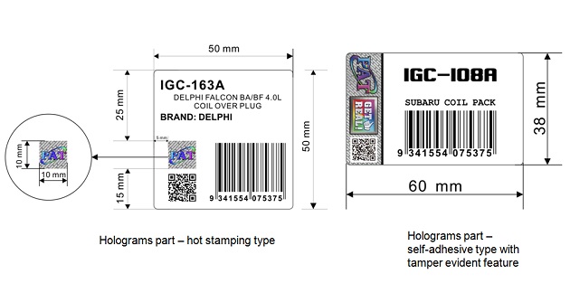 hologram labels for automotive industry
