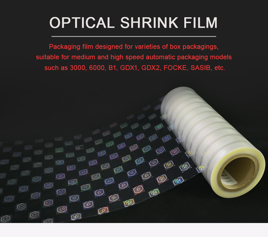 optical shrink film for kinds of box packaging