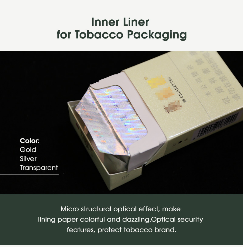 Inner Liner for Tobacco Packaging, Protect Tobacco Brand