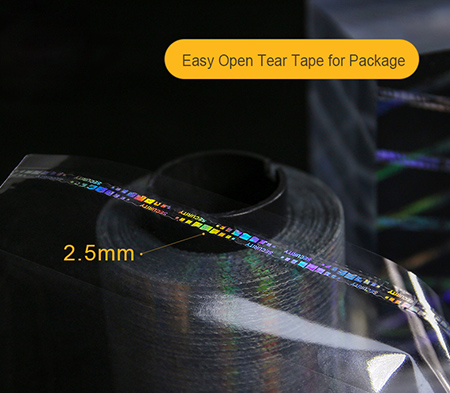 holographic self adhesive security tear tape, help you easily open the film of package